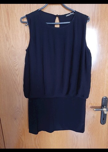 Lacivert Piliseli Midi Ofis Elbisesi - Görsel 5