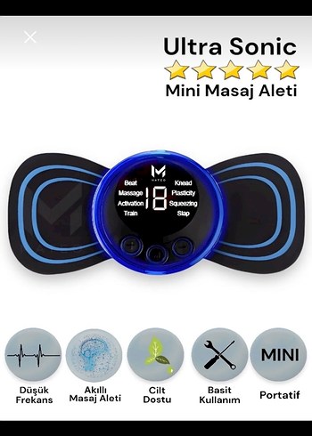 Mavi Akıllı Masaj Bilekliği 8 Stil, 19 Kademe - Görsel 2