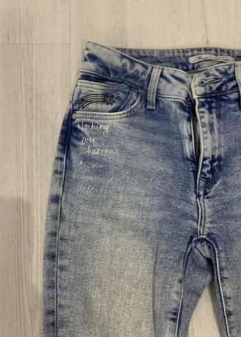 Mavi Jeans Gri Mavi Batik Desenli Regular Fit Kadın Jean