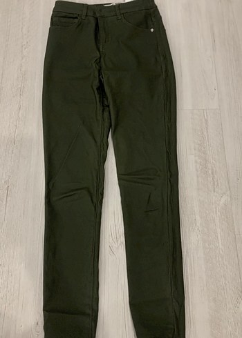 Kadın Haki Basic Dar Paça Pantolon
