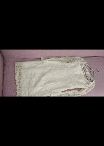 Diğer Dantel Detaylı Beyaz Mini Vintage Gelinlik