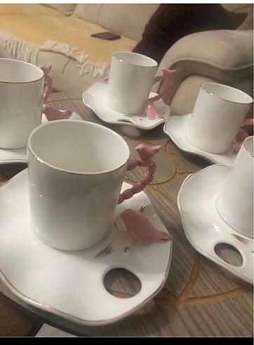 5 adet kuşlu fincan takımı - Görsel 4