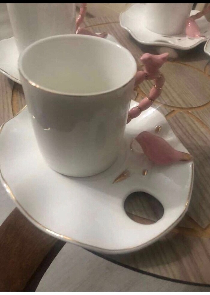 5 adet kuşlu fincan takımı - Görsel 3