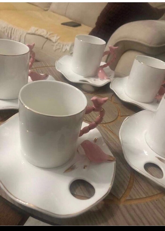 5 adet kuşlu fincan takımı - Görsel 4