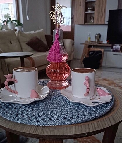 Kuş figürlü 2 li fincan