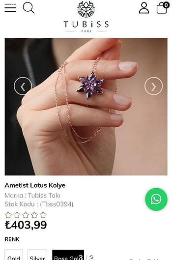  Beden ametist lotus kolye