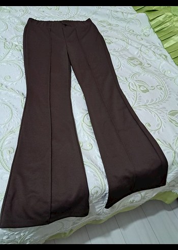 LC Waikiki Kadın Kahverengi Pilili Kumaş Pantolon