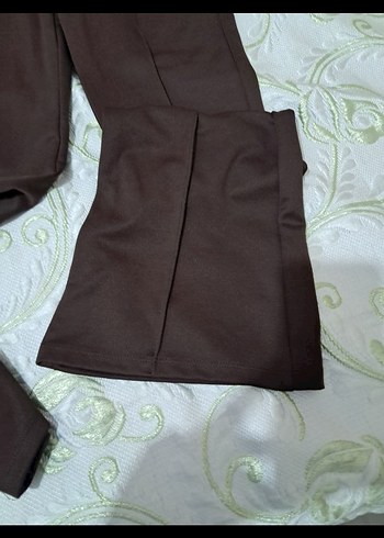 Kadın Kahverengi Pilili Kumaş Pantolon