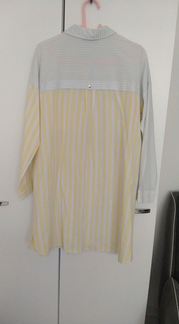 Çift Renkli Uzun Kollu Kadın Gömlek - Görsel 4