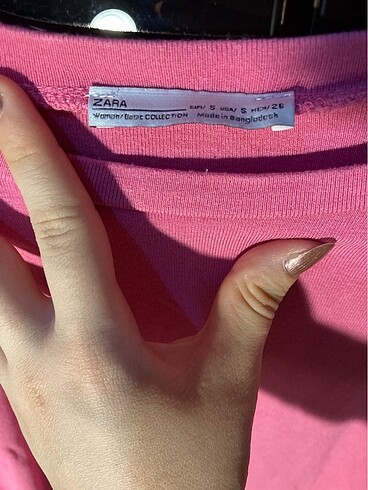 s Beden pembe Renk Zara Pembe Crop Bluz