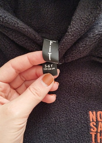 Kapüşonlu Siyah Erkek Çocuk Polar Sweatshirt - Görsel 2