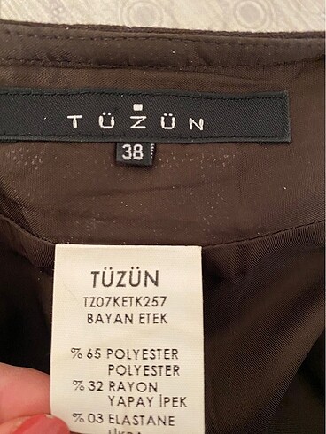 m Beden Kahverengi kemerli ofis eteği