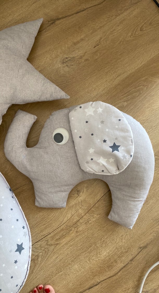 Gri yıldız desenli Hamile ve Emzirme Yastığı 
Figürlü yastık set - Görsel 2