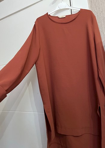 Kadın Kiremit rengi Uzun Kollu  Tunik - Görsel 2