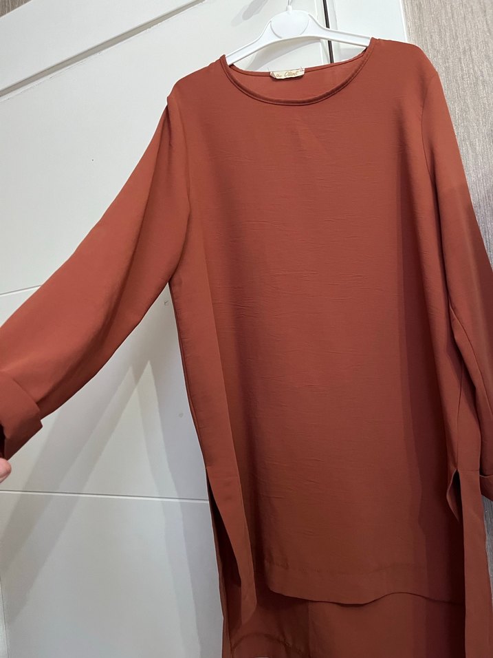 Kadın Kiremit rengi Uzun Kollu  Tunik - Görsel 2