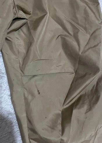 l Beden Bej Parlak Paraşüt Kumaş Kadın Pantolon