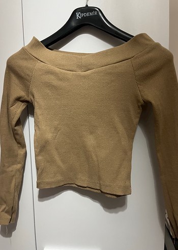 kahverengi straplez yaka kışlık crop