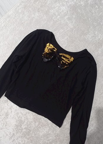 Kız Çocuk Siyah Uzun Kollu üst - Görsel 2