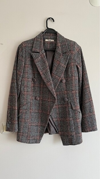 Ekose desenli blazer ceket