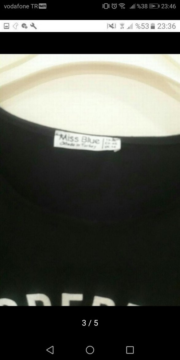 Siyah Kız Tişörtü, Kısa Kollu, Baskılı - Görsel 4