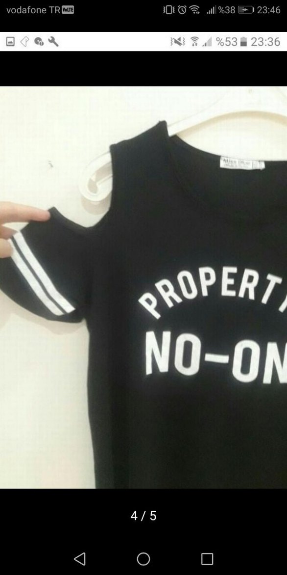 Siyah Kız Tişörtü, Kısa Kollu, Baskılı - Görsel 3