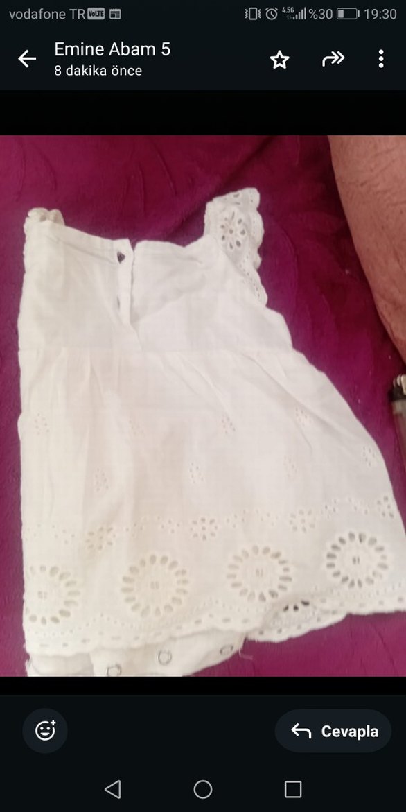 Beyaz Nakışlı Dantelli Bebek Elbisesi - Görsel 3