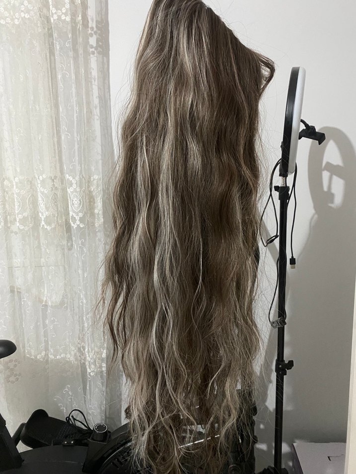 Bohem Gri kumral Saç Aksesuarı/Peruk - Görsel 5