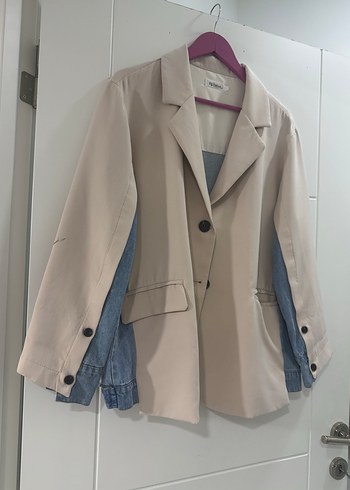 Kot bej kadın blazer
