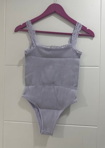 Dantelli Askılı Bebek Kız Body Mor