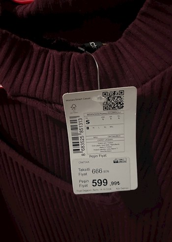 Bordo Yüksek Yaka Örgü Kadın Kazak - Görsel 2