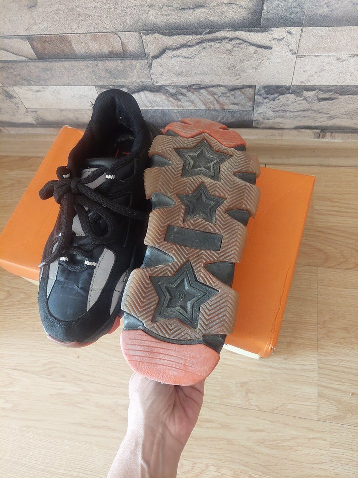 Siyah Platform Topuklu Kadın Spor Ayakkabı - Görsel 2