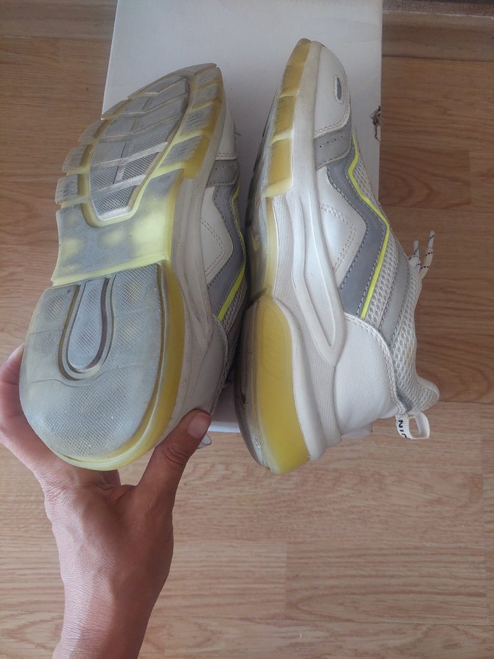 Beyaz Gri Kadın Spor Ayakkabı - Görsel 4