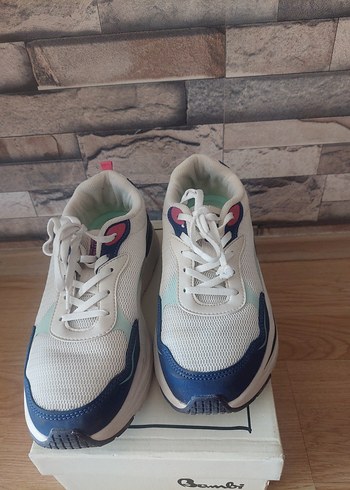 Beyaz Pastel Baskılı Dolgu Topuklu Spor Ayakkabı - Görsel 4