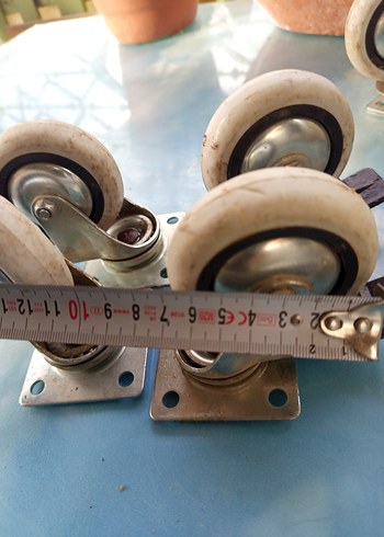 Bej Gri Döner Tekerlek Seti frenli - Görsel 2