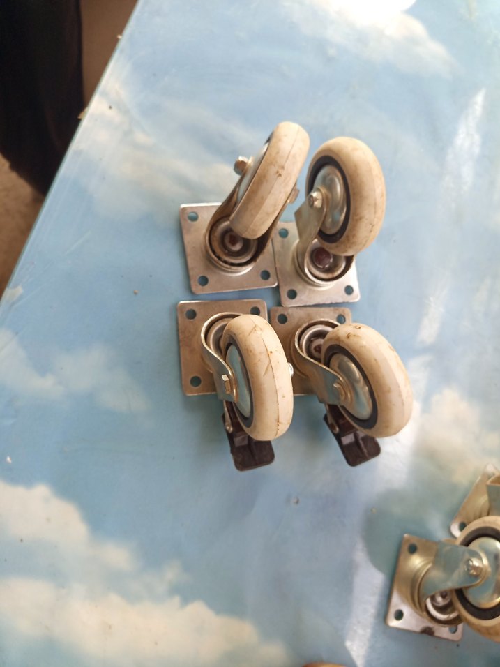 Bej Gri Döner Tekerlek Seti frenli - Görsel 5