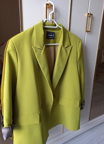 Yağ yeşili blazer ceket