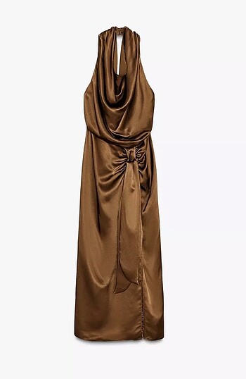 xs Beden Zara şık saten elbise