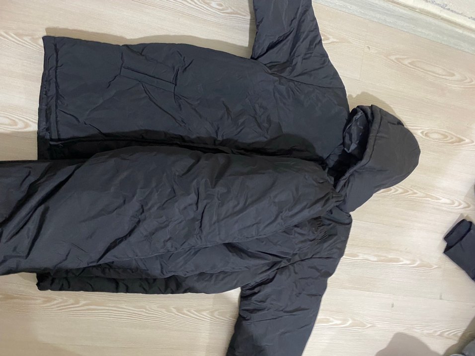 Kapüşonlu Siyah erkek Kış Montu - Görsel 3