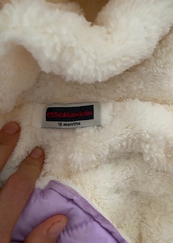 Mor Kürklü Bebek Kız Tulumu astronot mont - Görsel 4