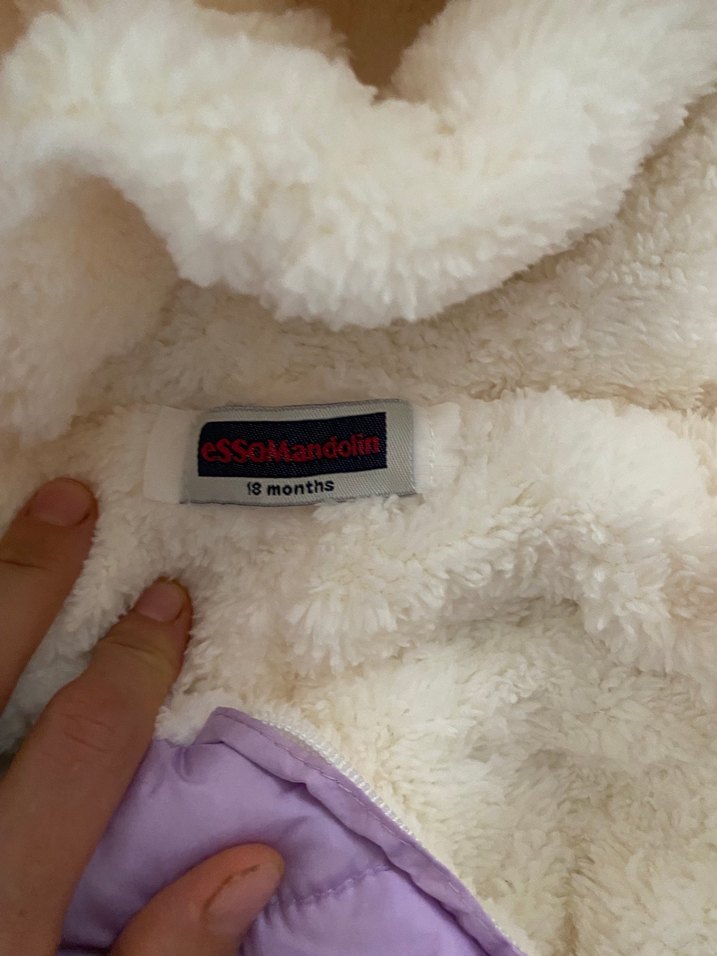 Mor Kürklü Bebek Kız Tulumu astronot mont - Görsel 4