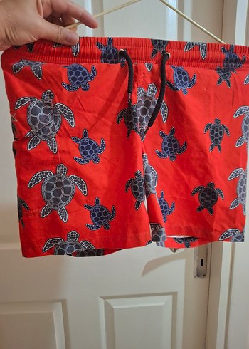 slazenger marka Kırmızı Kaplumbağa Desenli Erkek Mayo - Görsel 4