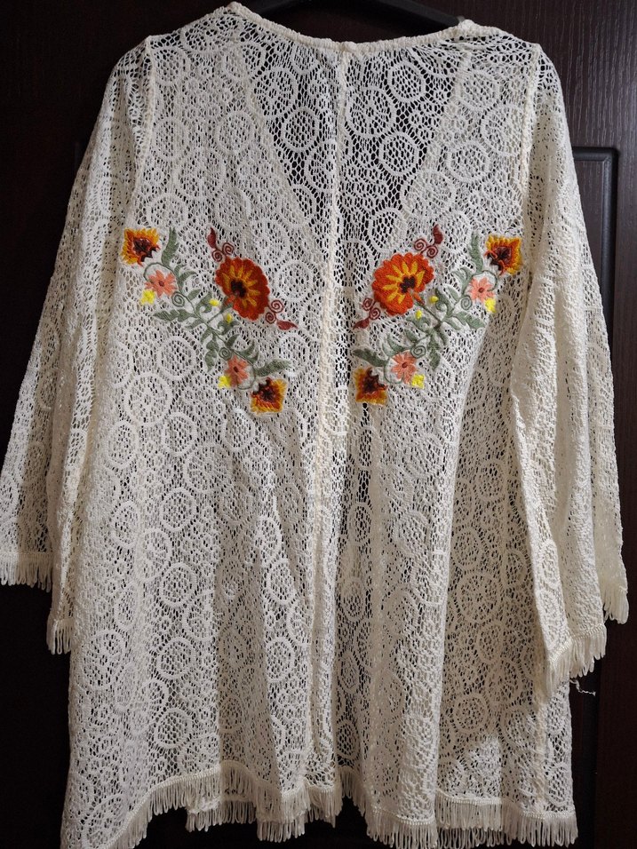 penti Uzun Kollu Nakışlı Bohem Kadın Sabahlık - Görsel 4