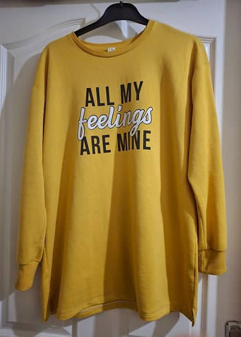 Sarı Baskılı Kadın Sweatshirt - Görsel 2