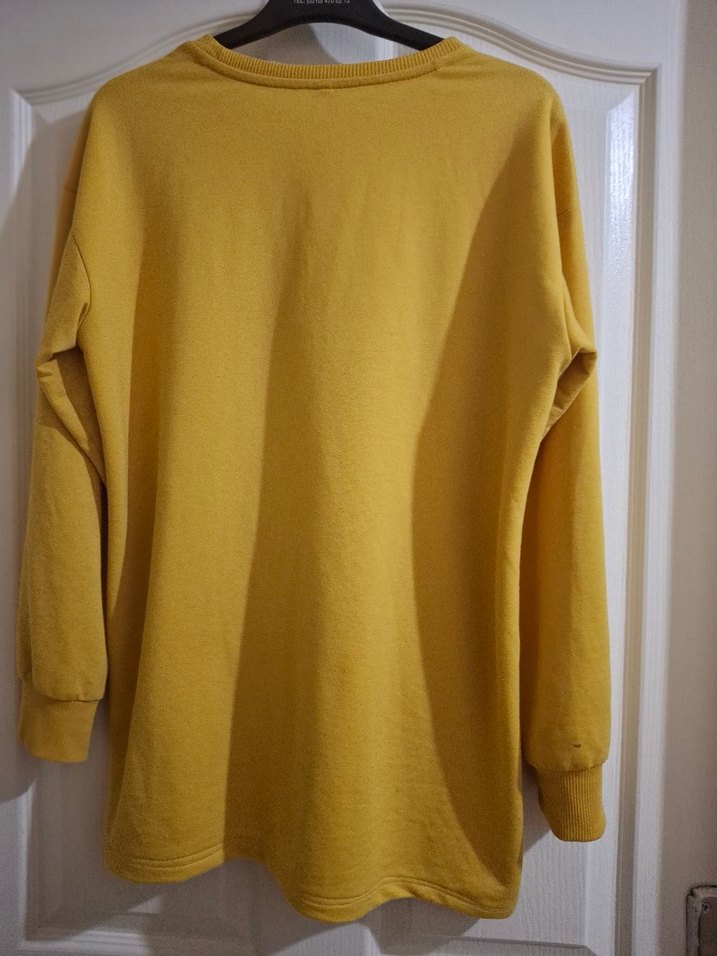 Sarı Baskılı Kadın Sweatshirt - Görsel 3