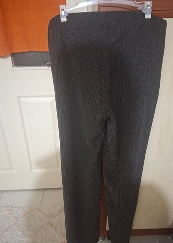 Gri Bol Kesim Kadın Keten Pantolon - Görsel 6