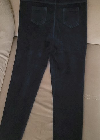 Lacivert kadife Kiz çocuk tayt pantolon - Görsel 2