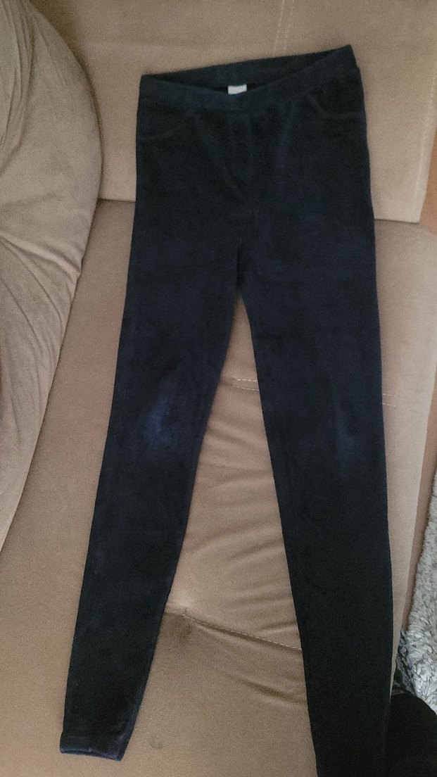 Lacivert kadife Kiz çocuk tayt pantolon - Görsel 4