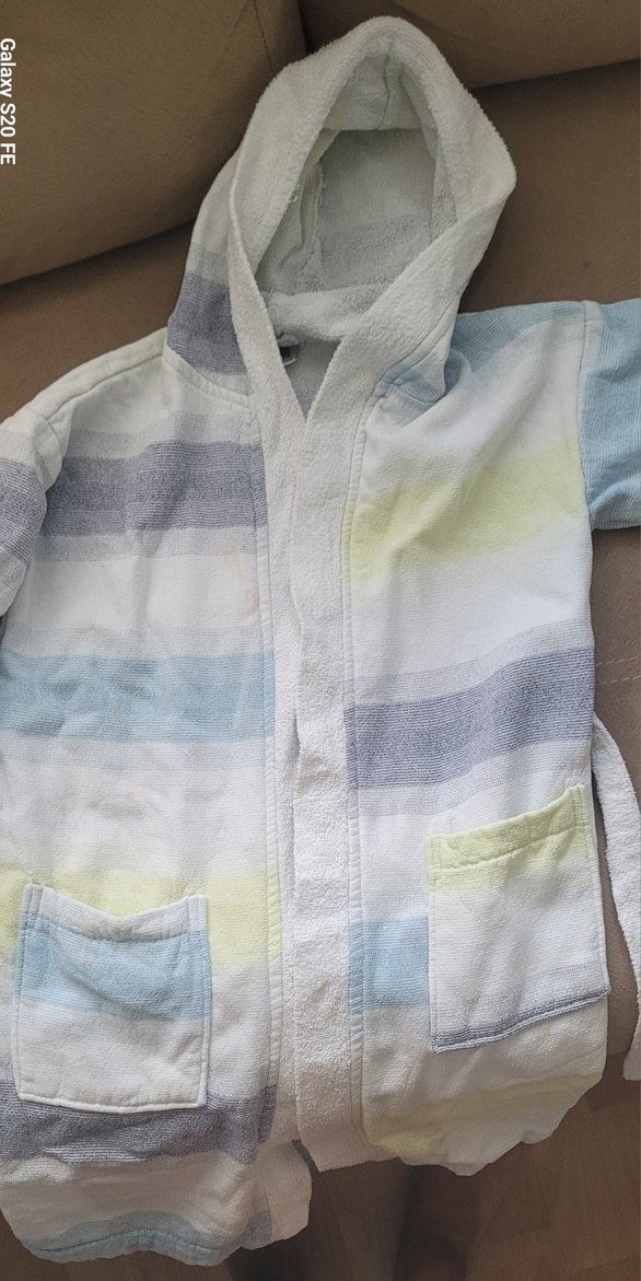 Erkek Çocuk Kapüşonlu Bornoz Pastel Renkli - Görsel 2