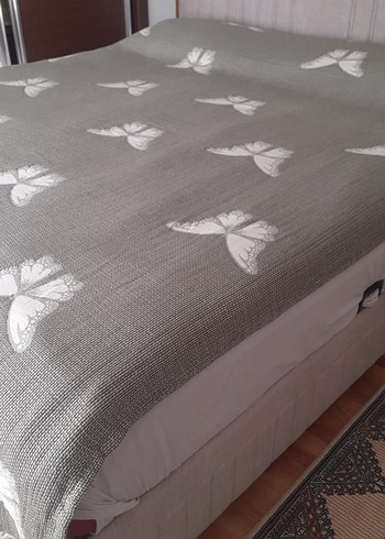 Gri Baskılı Yatak Örtüsü (pike) - Görsel 8