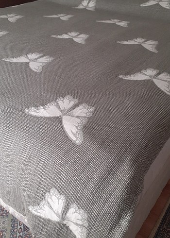 Gri Baskılı Yatak Örtüsü (pike) - Görsel 7